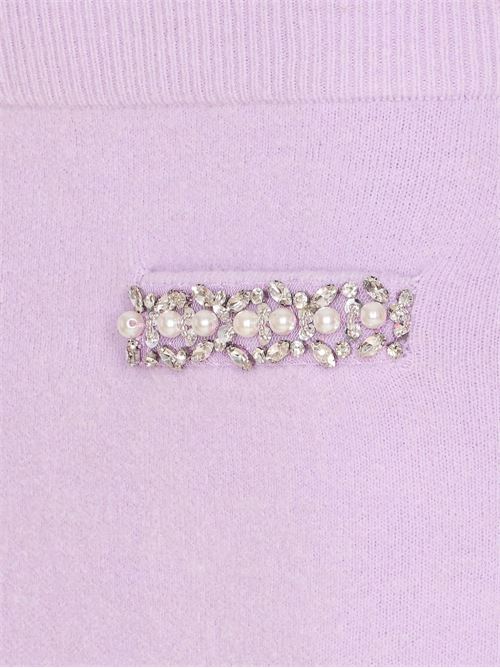 Knit skirt with crystals SELF PORTRAIT | PF25085SKLILAC